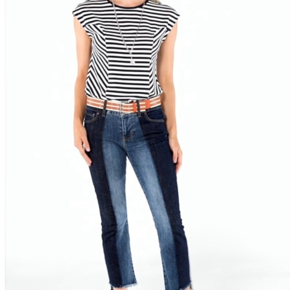 Cabi High-Low 2-Toned Jeans 6 - Picture 3 of 5